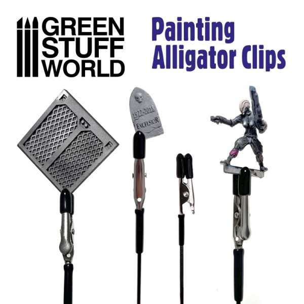 Green Stuff Klammer Airbrush Krokodilklemmen x20